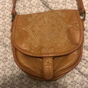 Cross-body leather purse